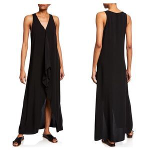 Anatomie Galia V-Neck Sleeveless High-Low Maxi Dress Black XS Quiet Luxury